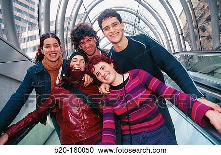 Young people on escalators. Bilbao. Biscay. Spain View Large Photo Image Stock Image - Young people on escalators. Bilbao. Biscay. Spain. Fotosearch