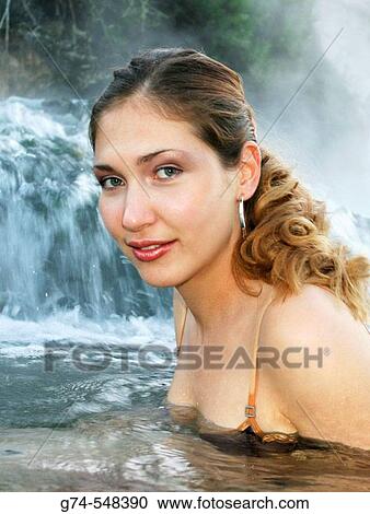 Young Russian Woman in Hot Springs of Yellowstone National Park, Wyoming. USA. View Large Photo Image Stock Image - Young Russian Woman in Hot Springs of Yellowstone National Park, Wyoming. USA.. Fotosearch