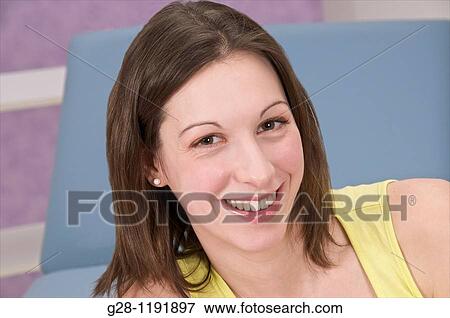 Young smiling happy woman View Large Photo Image Stock Photo - Young smiling happy woman. Fotosearch