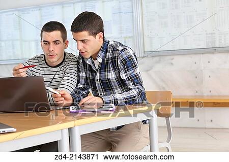 Stock Image - Young students. Fotosearch