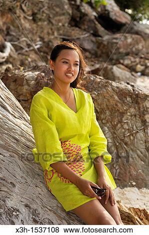 Young Thai woman, Koh Phi Phi Don beach Krabi, Thailand, Asia View Large Photo Image Stock Photo - Young Thai woman, Koh Phi Phi Don beach Krabi, Thailand, Asia. Fotosearch