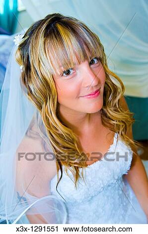 Young wedding bride looking back View Large Photo Image Stock Image - Young wedding bride looking back. Fotosearch
