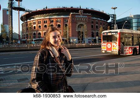 young woman, 21, in front of the Arenas de Barcelona, Barcelona, Spain View Large Photo Image Stock Image - young woman, 21, in front of the Arenas de Barcelona, Barcelona, Spain. Fotosearch