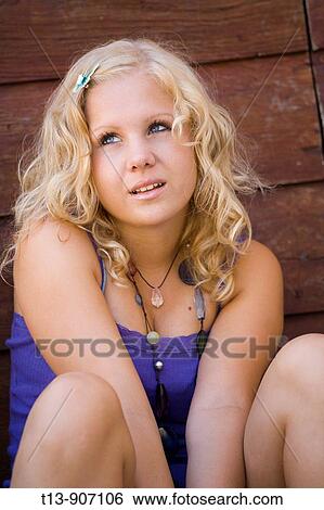 Young woman blonde portrait View Large Photo Image Stock Photograph - Young woman blonde portrait. Fotosearch