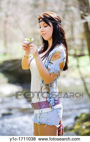 Young woman hippie style View Large Photo Image Stock Photo - Young woman hippie style. Fotosearch