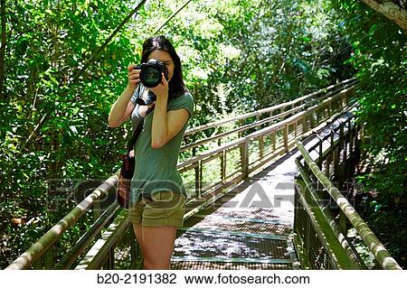 Young woman. Iguaz National Park. Argentina/Brazil View Large Photo Image Stock Image - Young woman. Iguaz National Park. Argentina/Brazil. Fotosearch