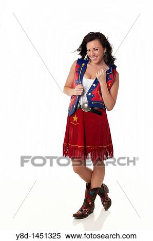 Young woman in cowgirl outfit View Large Photo Image Stock Photography - Young woman in cowgirl outfit. Fotosearch