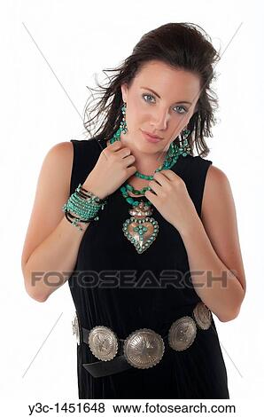 Stock Photo - Young woman in native american outfit. Fotosearch