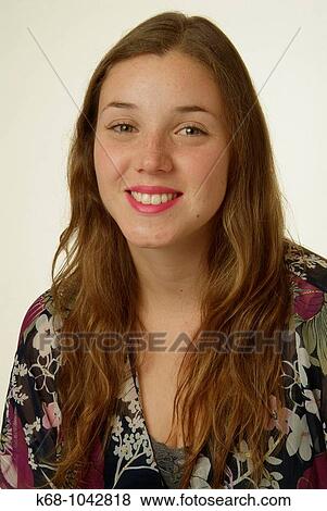young woman in studio, headshot View Large Photo Image Stock Photo - young woman in studio, headshot. Fotosearch
