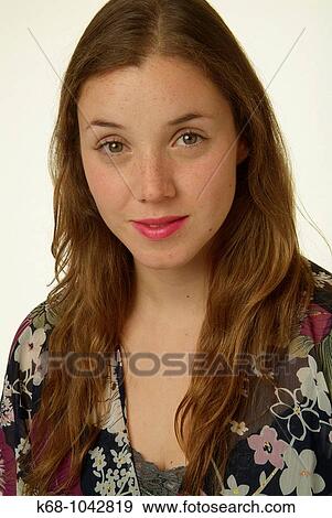 young woman in studio, headshot View Large Photo Image Stock Photo - young woman in studio, headshot. Fotosearch