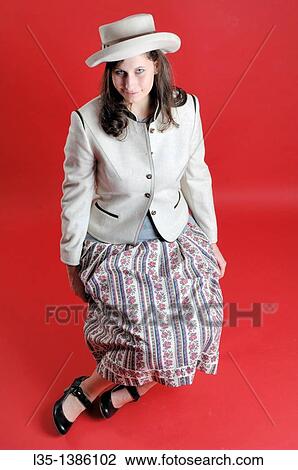 Young woman in traditional Bavarian clothes View Large Photo Image Stock Image - Young woman in traditional Bavarian clothes. Fotosearch