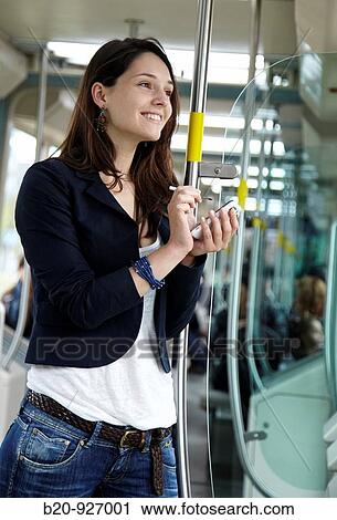 Young woman in tram, Vitoria, Alava, Basque Country, Spain View Large Photo Image Stock Image - Young woman in tram, Vitoria, Alava, Basque Country, Spain. Fotosearch