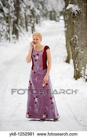 Young Woman in Wedding Dress Talking on Cell Phone View Large Photo Image Stock Image - Young Woman in Wedding Dress Talking on Cell Phone. Fotosearch