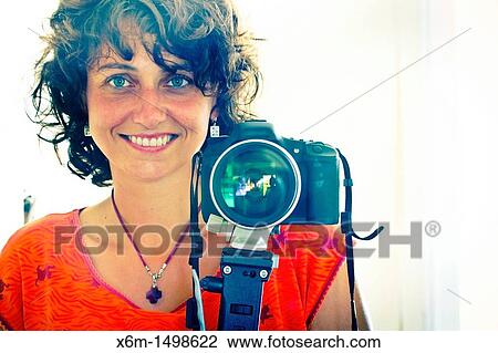 Stock Image - Young woman portrait. Fotosearch