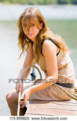 Young woman pulling rope View Large Photo Image Stock Photography - Young woman pulling rope. Fotosearch