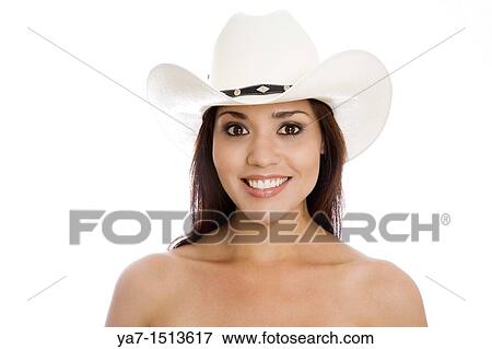 young woman wearing a cowboy hat View Large Photo Image Stock Photo - young woman wearing a cowboy hat. Fotosearch