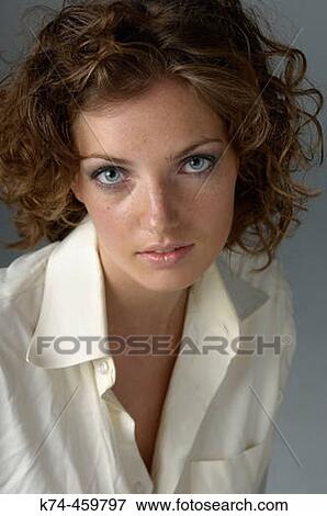 Young Woman Wearing Man's White Dress Shirt View Large Photo Image Stock Photo - Young Woman Wearing Man's White Dress Shirt. Fotosearch