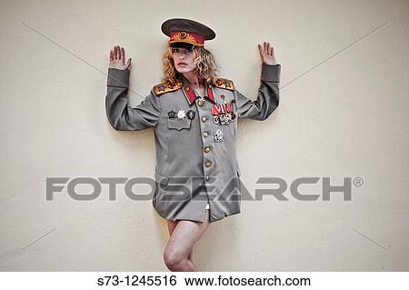 Young woman wearing Russian soldier's clothes View Large Photo Image Stock Photograph - Young woman wearing Russian soldier's clothes. Fotosearch