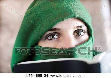 Young woman with Islamic veil. View Large Photo Image Picture - Young woman with Islamic veil.. Fotosearch