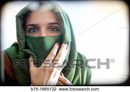 Young woman with Islamic veil. View Large Photo Image Stock Image - Young woman with Islamic veil.. Fotosearch