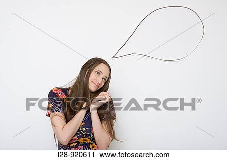 Young Woman with Word bubble View Large Photo Image Stock Image - Young Woman with Word bubble. Fotosearch