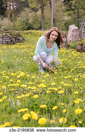 young woman working in the garden, Coburg, Germany. View Large Photo Image Stock Photo - young woman working in the garden, Coburg, Germany.. Fotosearch
