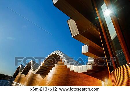 Stock Image - Ysios wine cellar. Laguardia. Rioja Alavesa. Alava, Basque Country, Spain, Europe.. Fotosearch