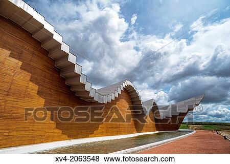 Ysios Winery designed by Santiago Calatrava after last flooding renovation. LaGuardia, Rioja Alavesa, Alava, Basque Country, Spain. View Large Photo Image Stock Photo - Ysios Winery designed by Santiago Calatrava after last flooding renovation. LaGuardia, Rioja Alavesa, Alava, Basque Country, Spain.. Fotosearch