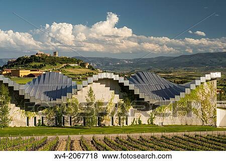 Stock Photo - Ysios winery in Laguardia, Rioja alavesa, Basque Country, Spain.. Fotosearch