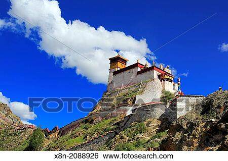 Yumbu Lakhang (Yungbulakang Palace), Lhoka (Shannan) Prefecture, Tibet, China. View Large Photo Image Stock Photograph - Yumbu Lakhang (Yungbulakang Palace), Lhoka (Shannan) Prefecture, Tibet, China.. Fotosearch