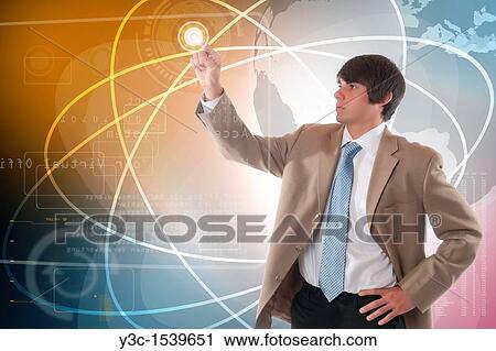 Yuppie working at futuristic office View Large Photo Image Stock Image - Yuppie working at futuristic office. Fotosearch