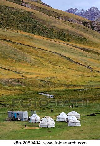 Yurt in Tash Rabat valley, Naryn oblast, Kyrgyzstan. View Large Photo Image Picture - Yurt in Tash Rabat valley, Naryn oblast, Kyrgyzstan.. Fotosearch