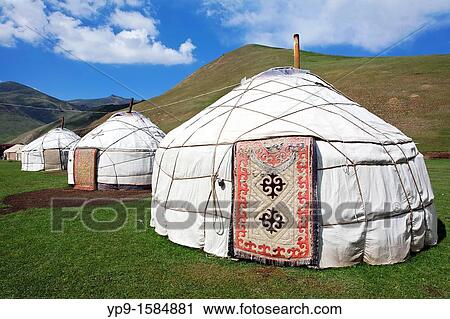Yurts, Tash Rabat Valley, Kyrgyzstan View Large Photo Image Stock Image - Yurts, Tash Rabat Valley, Kyrgyzstan. Fotosearch
