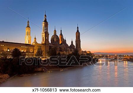 Zaragoza, Arag? n, Spain: Basilica of Nuestra Seora del Pilar and Ebro river View Large Photo Image Stock Image - Zaragoza, Arag? n, Spain: Basilica of Nuestra Seora del Pilar and Ebro river. Fotosearch