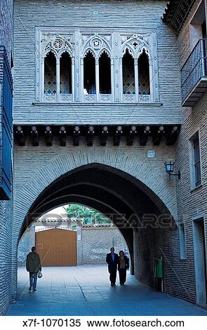 Zaragoza, Arag? n, Spain: House and arch DeBn View Large Photo Image Stock Photography - Zaragoza, Arag? n, Spain: House and arch DeBn. Fotosearch