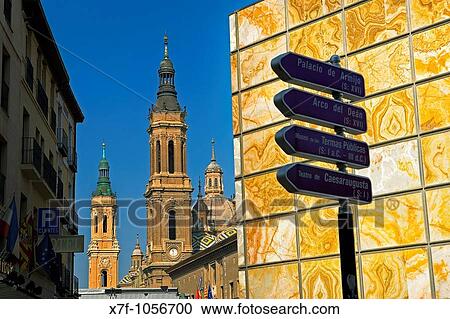 Zaragoza, Arag? n, Spain:? La seo? square El Pilar and the Foro Museum View Large Photo Image Stock Image - Zaragoza, Arag? n, Spain:? La seo? square El Pilar and the Foro Museum. Fotosearch