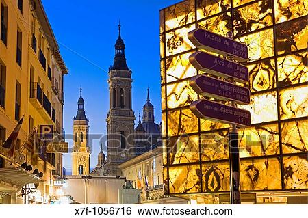 Zaragoza, Arag? n, Spain:? La seo? square El Pilar and the Foro Museum View Large Photo Image Stock Photograph - Zaragoza, Arag? n, Spain:? La seo? square El Pilar and the Foro Museum. Fotosearch