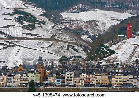 Zell, Mosel, Moselle, Valley, Rhineland-Palatinate, Germany, Winter. View Large Photo Image Picture - Zell, Mosel, Moselle, Valley, Rhineland-Palatinate, Germany, Winter.. Fotosearch