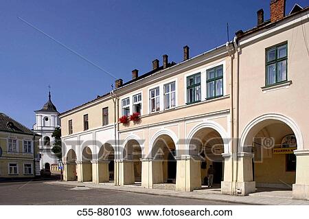 Zhovkva, Zolkiew, Old town, Market square, typical houses, Lviv/Lvov Oblast, Western Ukraine View Large Photo Image Stock Image - Zhovkva, Zolkiew, Old town, Market square, typical houses, Lviv/Lvov Oblast, Western Ukraine. Fotosearch