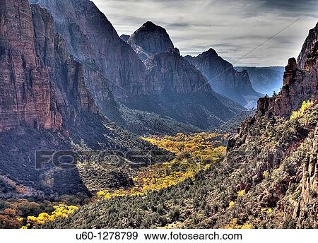 Zion Canyon during autumn from Angel's Landing at Zion National Park, Utah View Large Photo Image Stock Photo - Zion Canyon during autumn from Angel's Landing at Zion National Park, Utah. Fotosearch