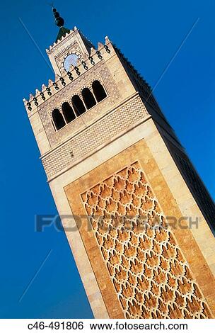 Zitouna mosque minaret (the Great Mosque), Tunis. Tunisia View Large Photo Image Stock Photograph - Zitouna mosque minaret (the Great Mosque), Tunis. Tunisia. Fotosearch