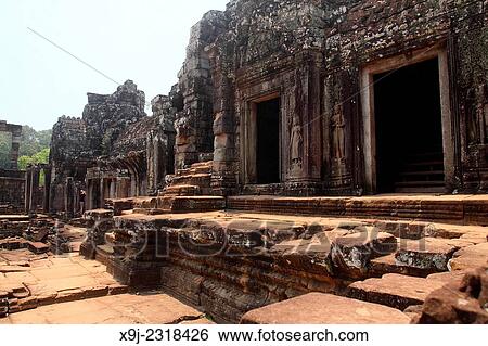 Bayon Temple in the Angkor Thom Area, Siam Reap, Cambodia View Large Photo Image Stock Photograph - Bayon Temple in the Angkor Thom Area, Siam Reap, Cambodia. Fotosearch