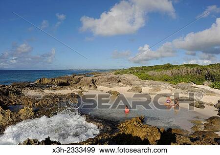 Stock Photo - beach at Pointe des Chateaux, Grande-Terre, Guadeloupe, overseas region of France, Leewards Islands, Lesser Antilles, Caribbean.. Fotosearch