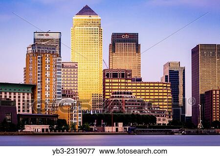 Stock Photo - Canary Wharf Financial District, London, England.. Fotosearch