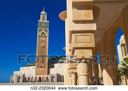 Picture - Casablanca, Hassan II Mosque, Morocco, North Africa, Maghreb, Atlantic Coast.. Fotosearch