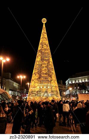 Christmas tree, Noel, in the central square of "plaza puerta del Sol", in the capital of Madrid. Madrid, SPAIN - 12/12/2014. View Large Photo Image Stock Image - Christmas tree, Noel, in the central square of "plaza puerta del Sol", in the capital of Madrid. Madrid, SPAIN - 12/12/2014.. Fotosearch