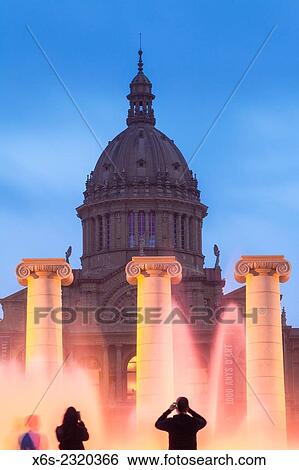 Stock Photograph - Font Magica de Montjuic in Barcelona, Spain.. Fotosearch