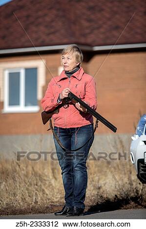 Stock Image - Hunting rifle, self-defense.. Fotosearch