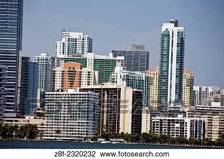 Miami Skyline, Florida, USA. View Large Photo Image Stock Image - Miami Skyline, Florida, USA.. Fotosearch