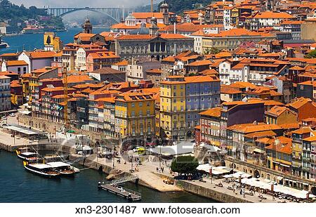On background ArrBbida bridge, Picture take from Lu's I or Luiz I Bridge, Cais da Ribeira Street, Douro river, Porto, Portugal, Europe. View Large Photo Image Stock Photo - On background ArrBbida bridge, Picture take from Lu's I or Luiz I Bridge, Cais da Ribeira Street, Douro river, Porto, Portugal, Europe.. Fotosearch